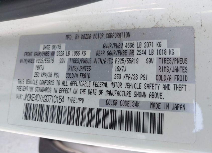Photo 9 of 2016 Mazda Cx-5 GRAND TOURING (VIN JM3KE4DYXG0710154)