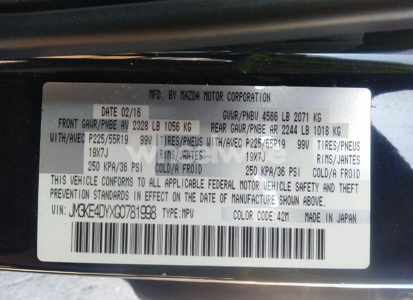 Photo 9 of 2016 Mazda Cx-5 GRAND TOURING (VIN JM3KE4DYXG0781998)