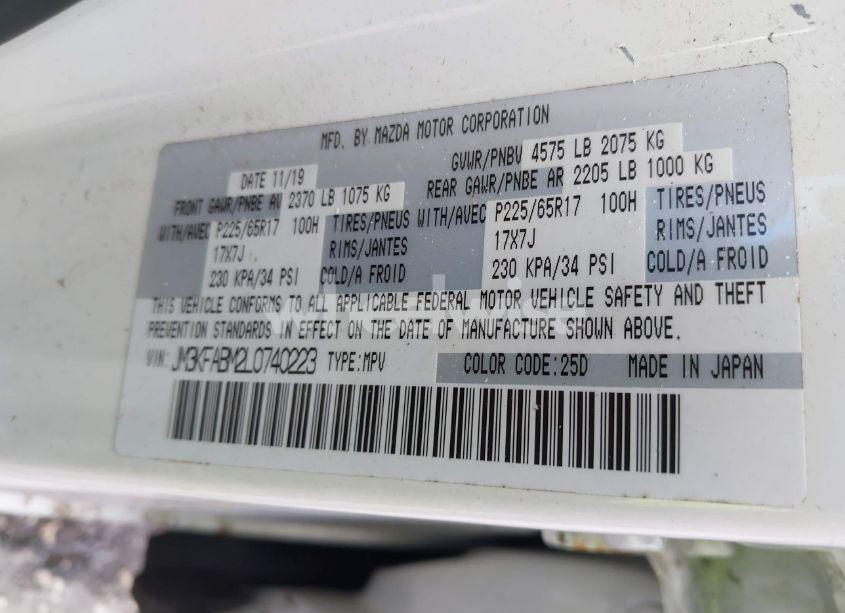 Photo 9 of 2020 Mazda Cx-5 SPORT (VIN JM3KFABM2L0740223)
