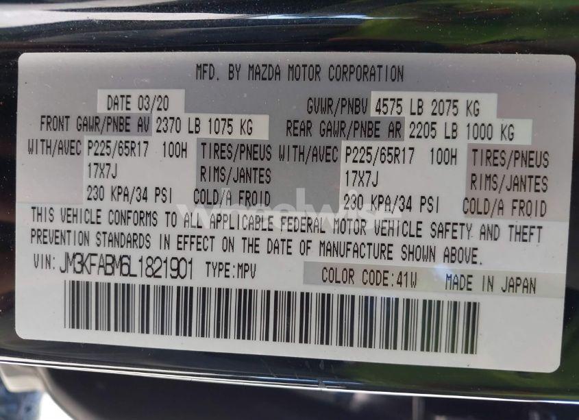 Photo 9 of 2020 Mazda Cx-5 SPORT (VIN JM3KFABM6L1821901)