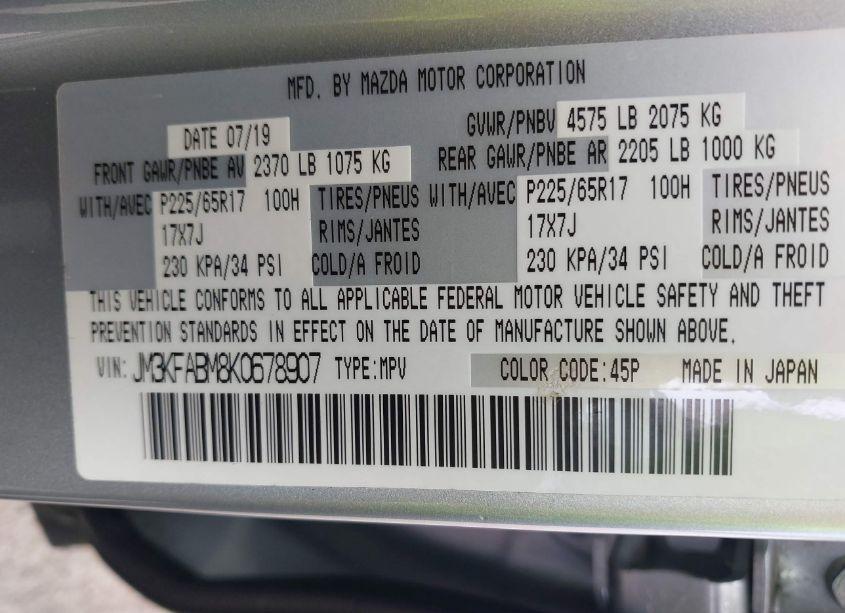 Photo 9 of 2019 Mazda Cx-5 SPORT (VIN JM3KFABM8K0678907)