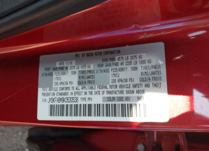 Photo 9 of 2019 Mazda Cx-5 SPORT (VIN JM3KFABM9K0530538)