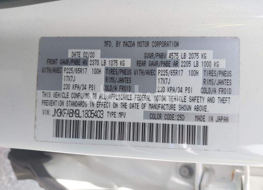 Photo 9 of 2020 Mazda Cx-5 SPORT (VIN JM3KFABM9L1805403)