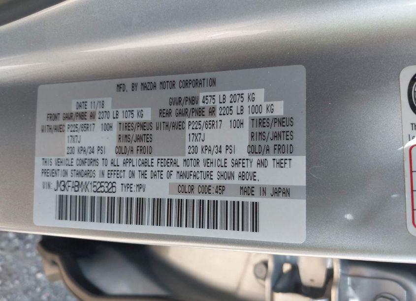 Photo 9 of 2019 Mazda Cx-5 SPORT (VIN JM3KFABMXK1525326)