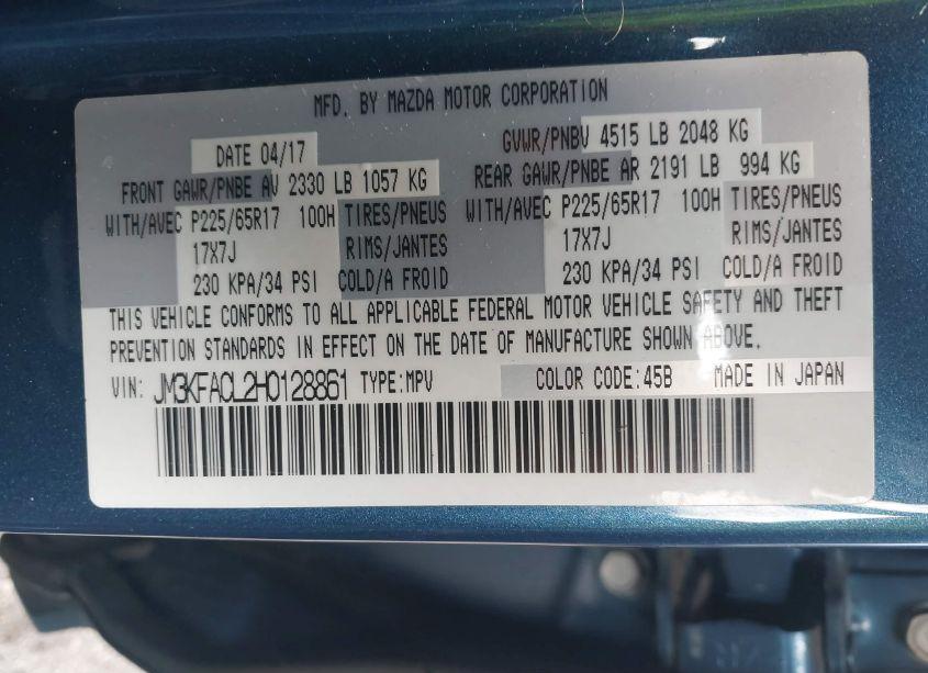 Photo 9 of 2017 Mazda Cx-5 TOURING (VIN JM3KFACL2H0128861)