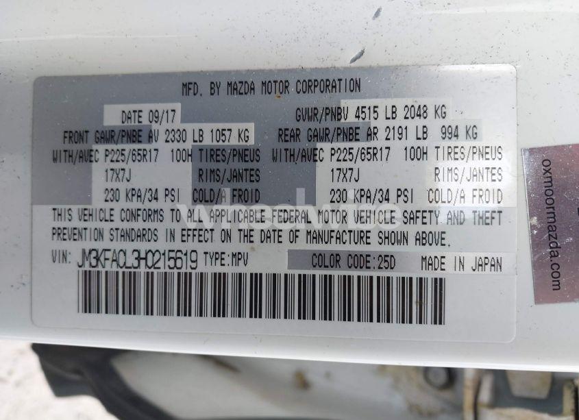Photo 9 of 2017 Mazda Cx-5 TOURING (VIN JM3KFACL3H0215619)