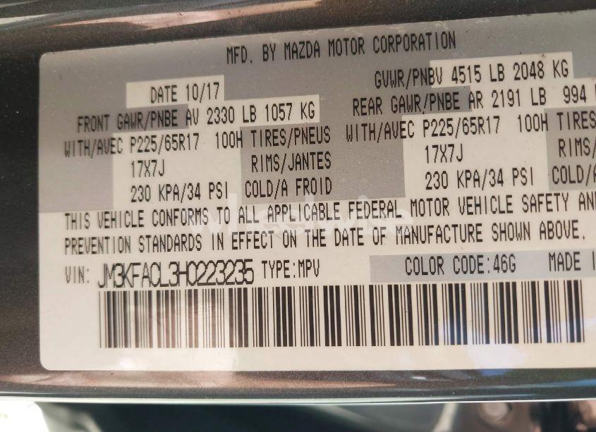 Photo 9 of 2017 Mazda Cx-5 TOURING (VIN JM3KFACL3H0223235)