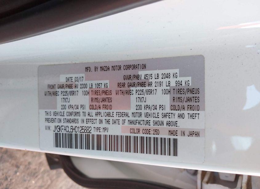 Photo 9 of 2017 Mazda Cx-5 TOURING (VIN JM3KFACL6H0125882)