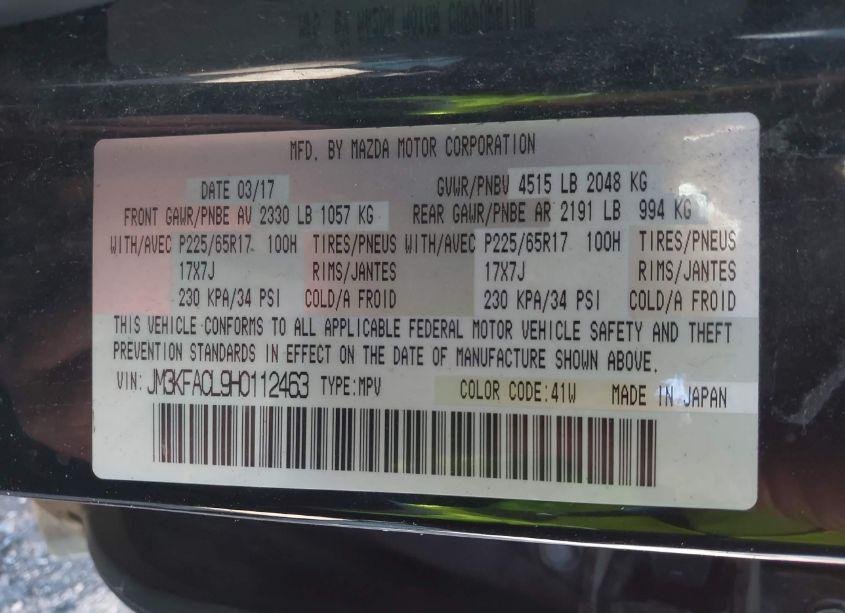 Photo 9 of 2017 Mazda Cx-5 TOURING (VIN JM3KFACL9H0112463)