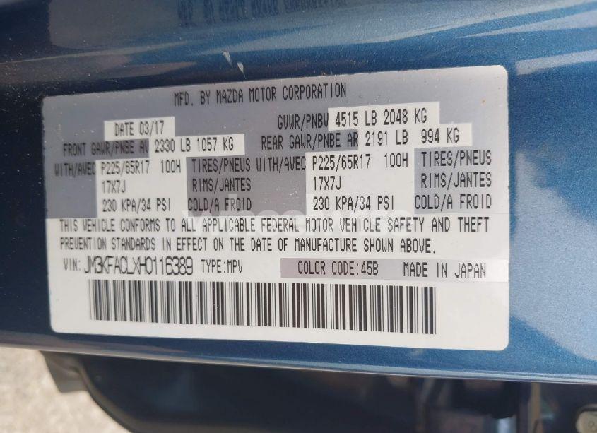 Photo 9 of 2017 Mazda Cx-5 TOURING (VIN JM3KFACLXH0116389)