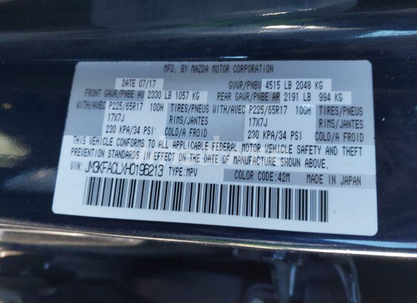 Photo 9 of 2017 Mazda Cx-5 TOURING (VIN JM3KFACLXH0196213)