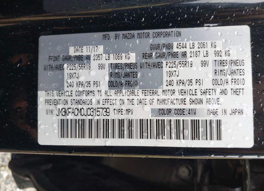 Photo 9 of 2018 Mazda Cx-5 TOURING (VIN JM3KFACM0J0315739)