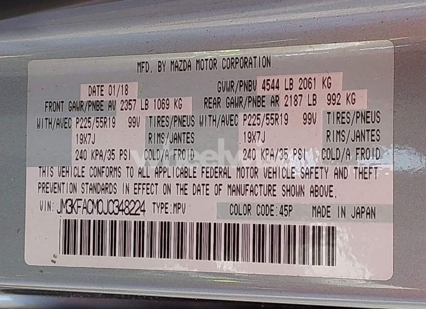 Photo 9 of 2018 Mazda Cx-5 TOURING (VIN JM3KFACM0J0348224)