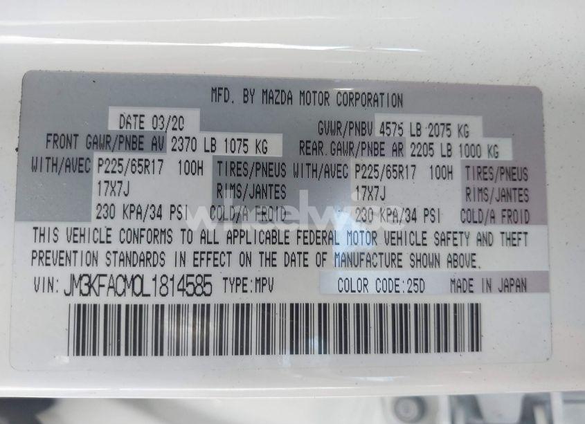 Photo 9 of 2020 Mazda Cx-5 TOURING (VIN JM3KFACM0L1814585)