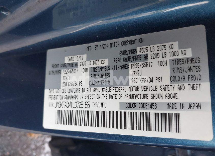 Photo 9 of 2020 Mazda Cx-5 TOURING (VIN JM3KFACM1L0726165)