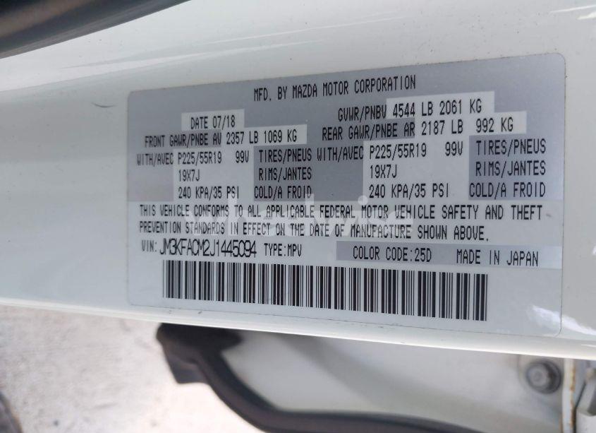 Photo 9 of 2018 Mazda Cx-5 TOURING (VIN JM3KFACM2J1445094)