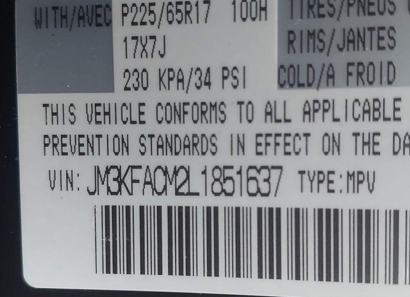 Photo 9 of 2020 Mazda Cx-5 TOURING (VIN JM3KFACM2L1851637)