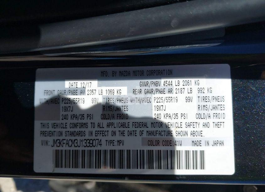 Photo 9 of 2018 Mazda Cx-5 TOURING (VIN JM3KFACM3J1339074)