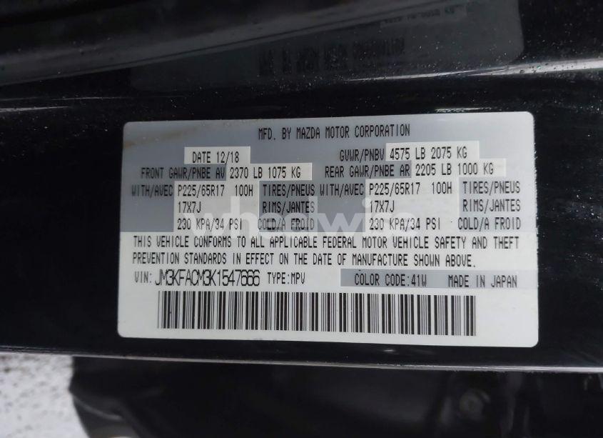 Photo 9 of 2019 Mazda Cx-5 TOURING (VIN JM3KFACM3K1547666)