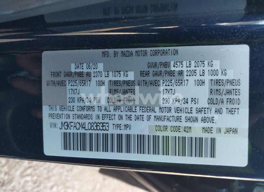 Photo 9 of 2020 Mazda Cx-5 TOURING (VIN JM3KFACM4L0836353)