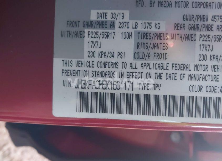Photo 9 of 2019 Mazda Cx-5 TOURING (VIN JM3KFACM6K1601171)