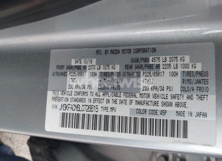 Photo 9 of 2020 Mazda Cx-5 TOURING (VIN JM3KFACM6L0726615)