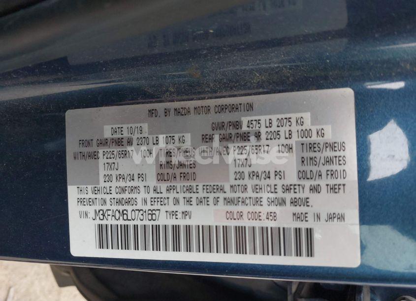 Photo 9 of 2020 Mazda Cx-5 TOURING (VIN JM3KFACM6L0731667)