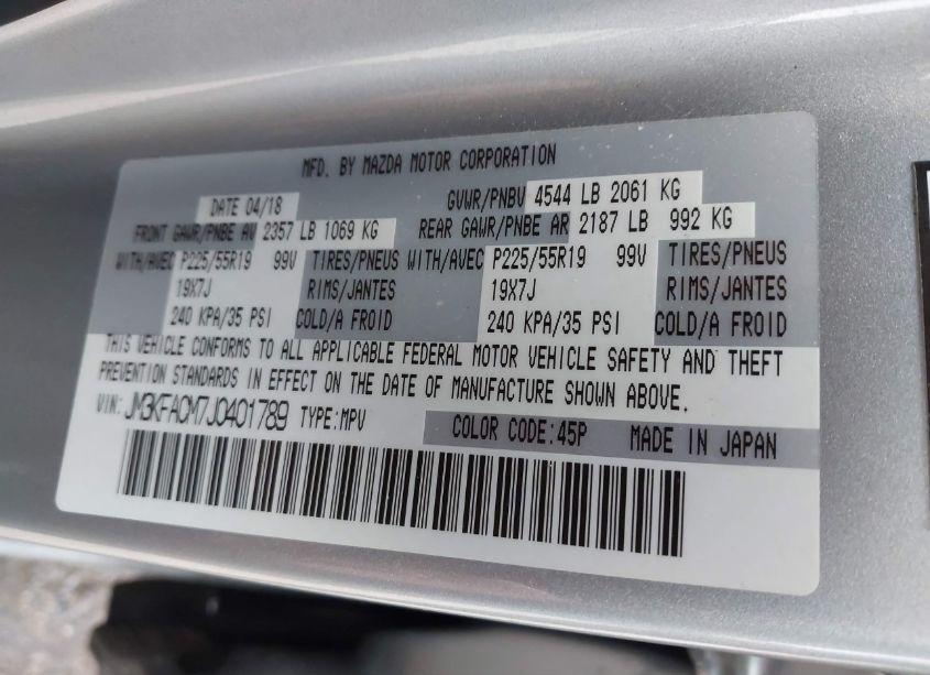 Photo 9 of 2018 Mazda Cx-5 TOURING (VIN JM3KFACM7J0401789)