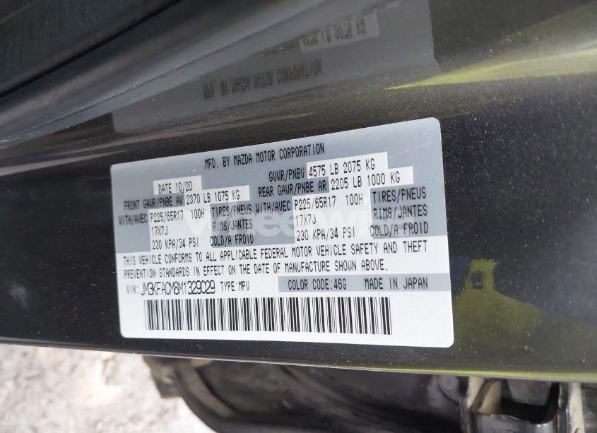 Photo 9 of 2021 Mazda Cx-5 TOURING (VIN JM3KFACM8M1329029)