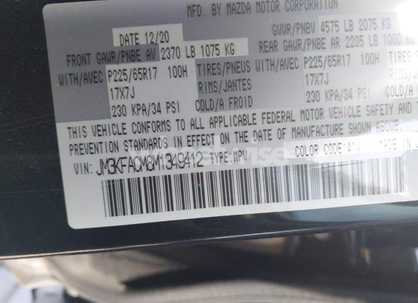 Photo 9 of 2021 Mazda Cx-5 TOURING (VIN JM3KFACM8M1349412)