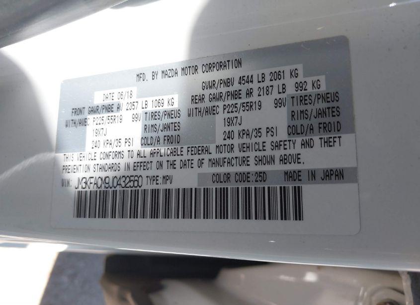 Photo 9 of 2018 Mazda Cx-5 TOURING (VIN JM3KFACM9J0432560)