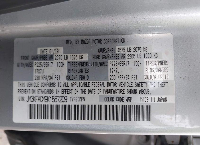 Photo 9 of 2019 Mazda Cx-5 TOURING (VIN JM3KFACM9K1567209)