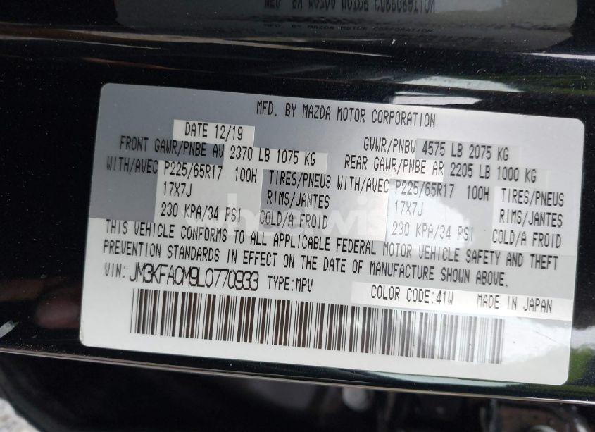 Photo 9 of 2020 Mazda Cx-5 TOURING (VIN JM3KFACM9L0770933)