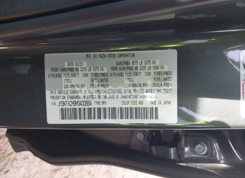 Photo 9 of 2021 Mazda Cx-5 TOURING (VIN JM3KFACM9M0400664)