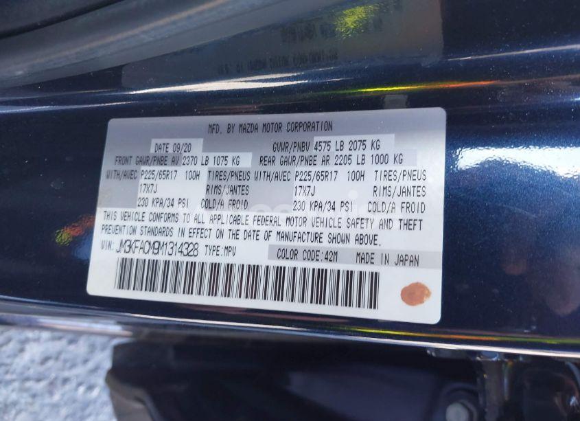 Photo 9 of 2021 Mazda Cx-5 TOURING (VIN JM3KFACM9M1314328)