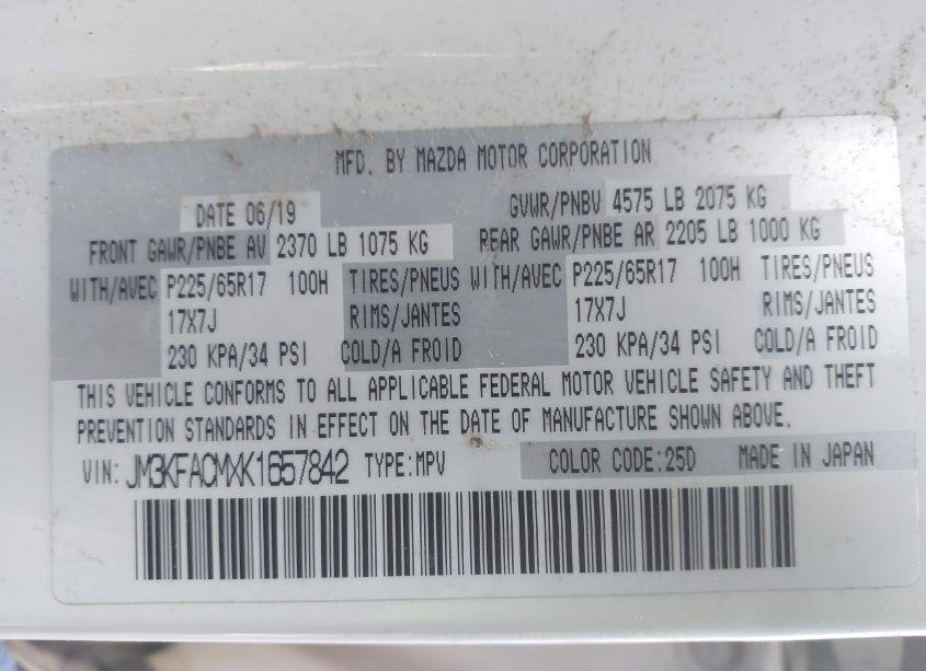 Photo 9 of 2019 Mazda Cx-5 TOURING (VIN JM3KFACMXK1657842)