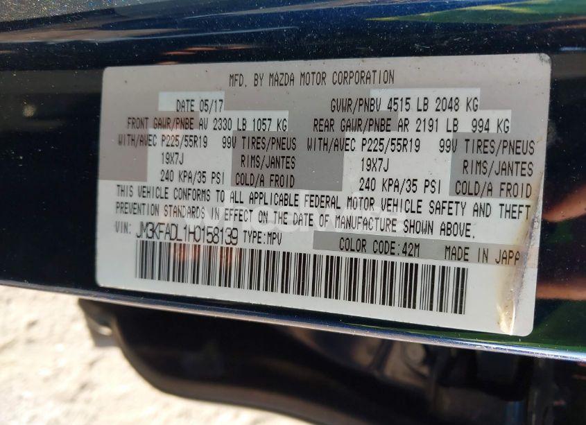 Photo 9 of 2017 Mazda Cx-5 GRAND TOURING (VIN JM3KFADL1H0158139)