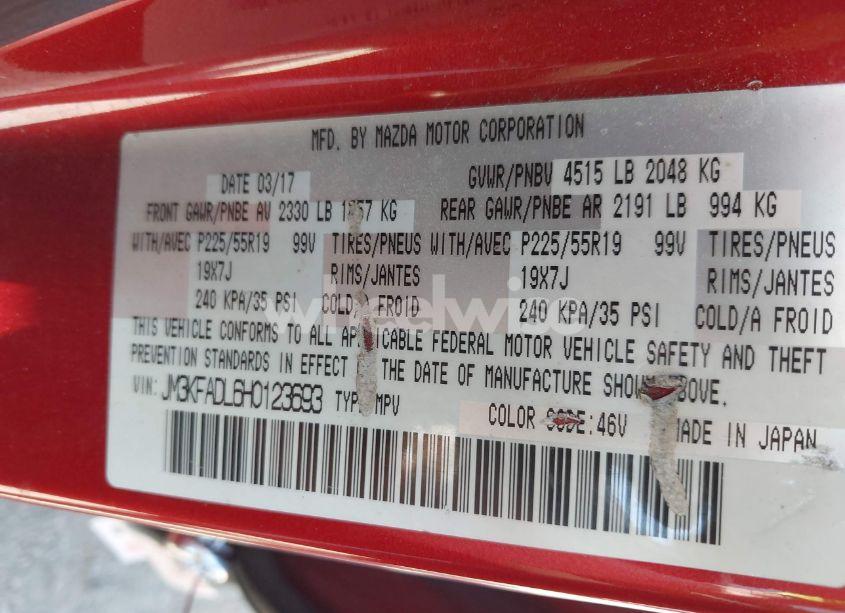 Photo 9 of 2017 Mazda Cx-5 GRAND TOURING (VIN JM3KFADL6H0123693)