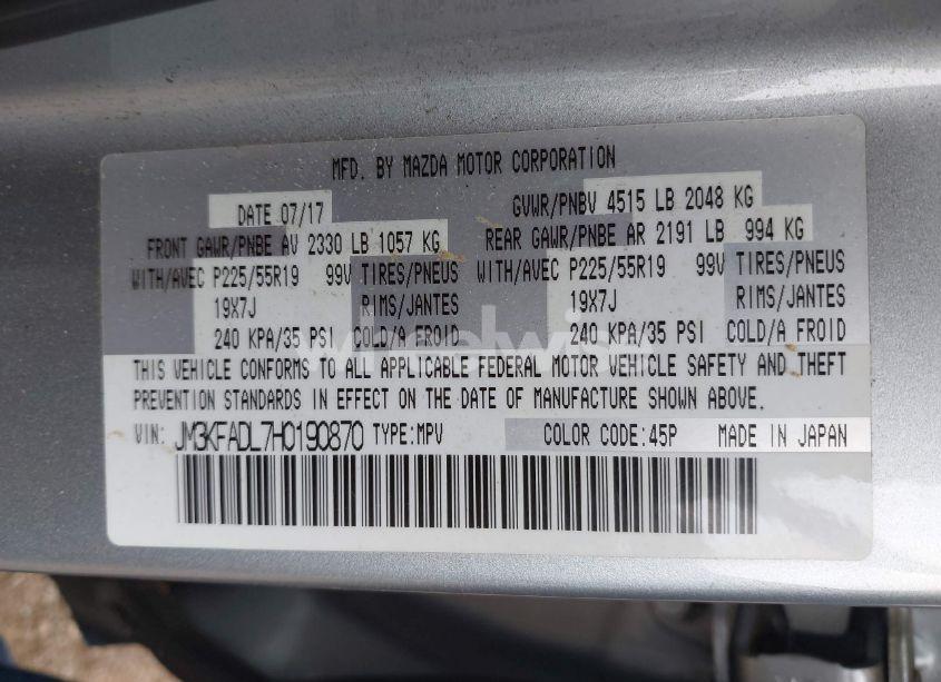 Photo 9 of 2017 Mazda Cx-5 GRAND TOURING (VIN JM3KFADL7H0190870)