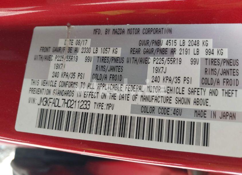Photo 9 of 2017 Mazda Cx-5 GRAND TOURING (VIN JM3KFADL7H0211233)