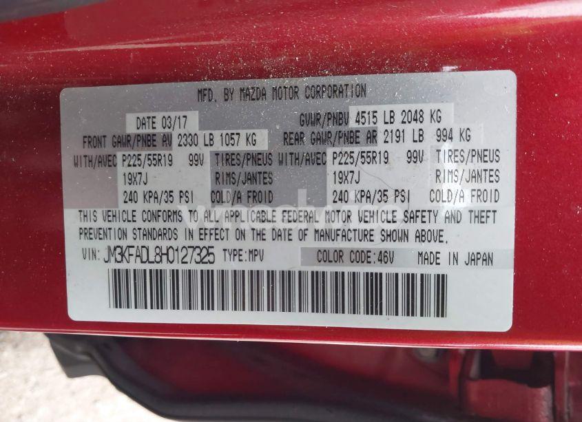 Photo 9 of 2017 Mazda Cx-5 GRAND TOURING (VIN JM3KFADL8H0127325)