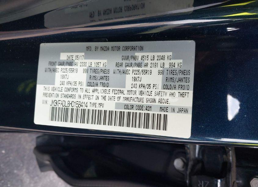 Photo 9 of 2017 Mazda Cx-5 GRAND TOURING (VIN JM3KFADL8H0158414)