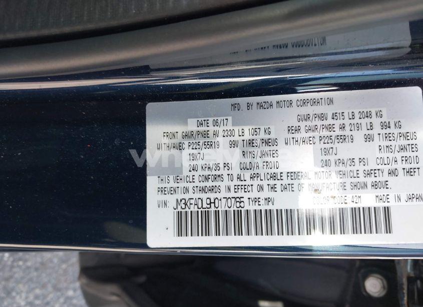 Photo 9 of 2017 Mazda Cx-5 GRAND TOURING (VIN JM3KFADL9H0170765)