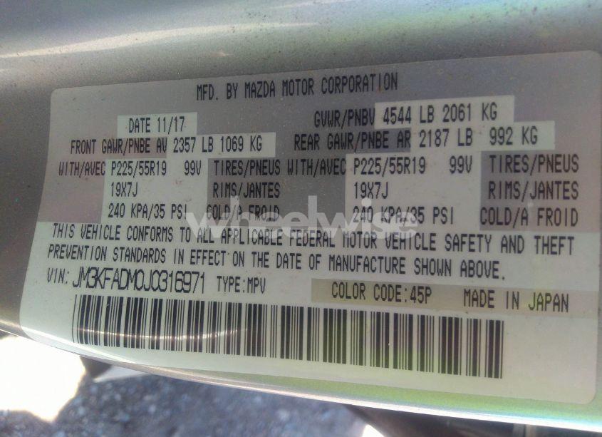 Photo 9 of 2018 Mazda Cx-5 GRAND TOURING (VIN JM3KFADM0J0316971)