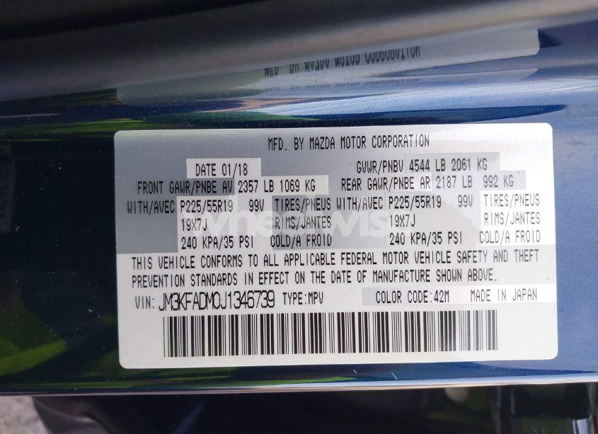 Photo 9 of 2018 Mazda Cx-5 GRAND TOURING (VIN JM3KFADM0J1346739)