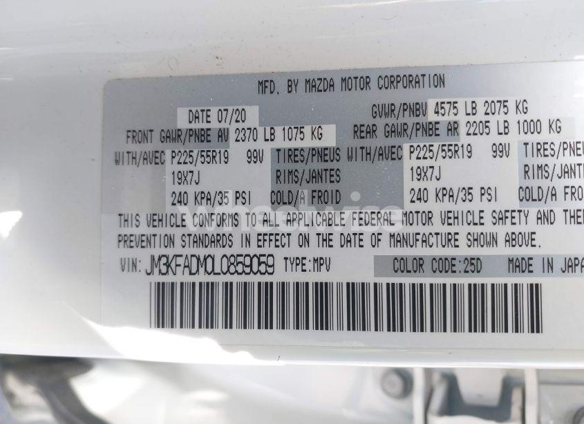 Photo 9 of 2020 Mazda Cx-5 GRAND TOURING (VIN JM3KFADM0L0859059)