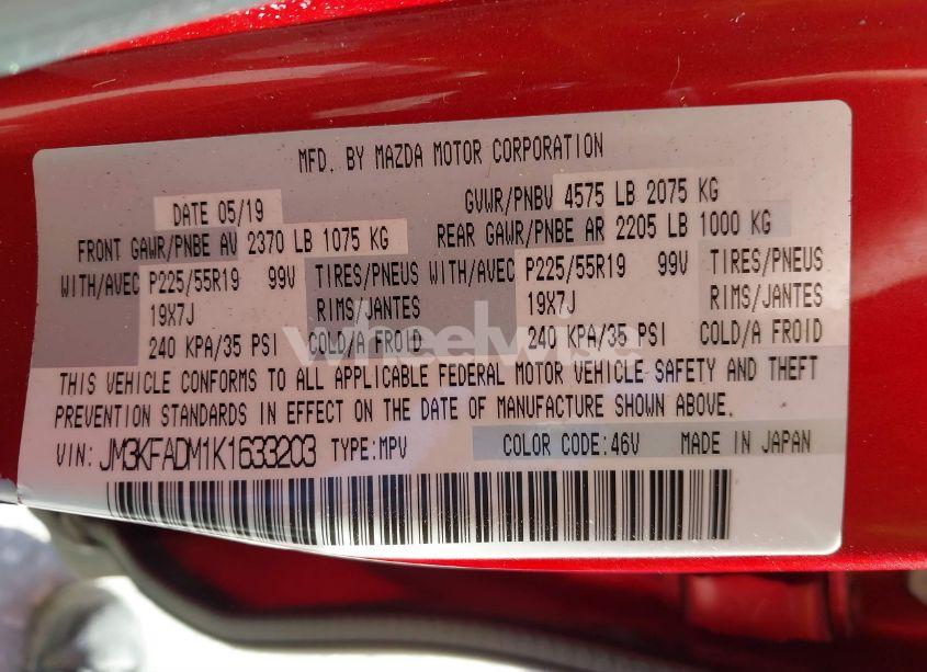 Photo 9 of 2019 Mazda Cx-5 GRAND TOURING (VIN JM3KFADM1K1633203)