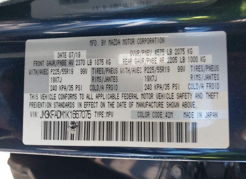 Photo 9 of 2019 Mazda Cx-5 GRAND TOURING (VIN JM3KFADM1K1667075)