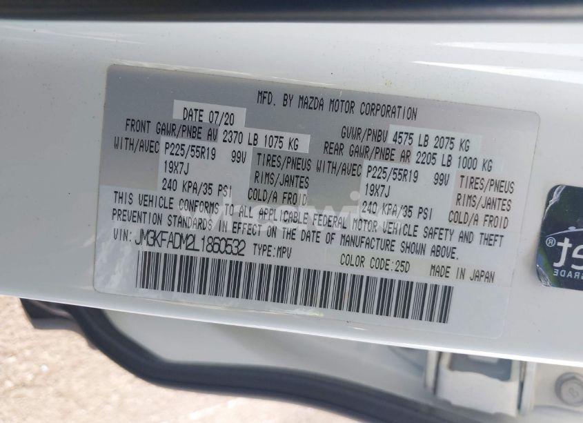 Photo 9 of 2020 Mazda Cx-5 GRAND TOURING (VIN JM3KFADM2L1860532)