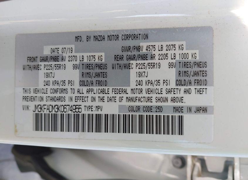 Photo 9 of 2019 Mazda Cx-5 GRAND TOURING (VIN JM3KFADM3K0674955)